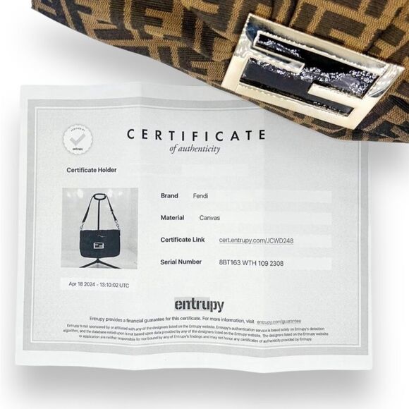 FENDI MIA Brown & Black FF Zucca Logo Single Leather Shoulder Strap Hand… - Picture 12 of 13